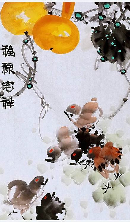 高晓林 (5344)国家一级美术师,江苏省美协会员,玄关画《福禄吉祥