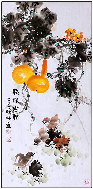 高晓林 (5344)国家一级美术师,江苏省美协会员,玄关画《福禄吉祥