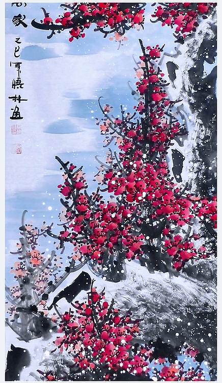 高晓林 （5346）国家一级美术师，江苏省美协会员，四尺中堂玄关画