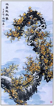 高晓林 （5347）国家一级美术师，江苏省美协会员，四尺中堂玄关画