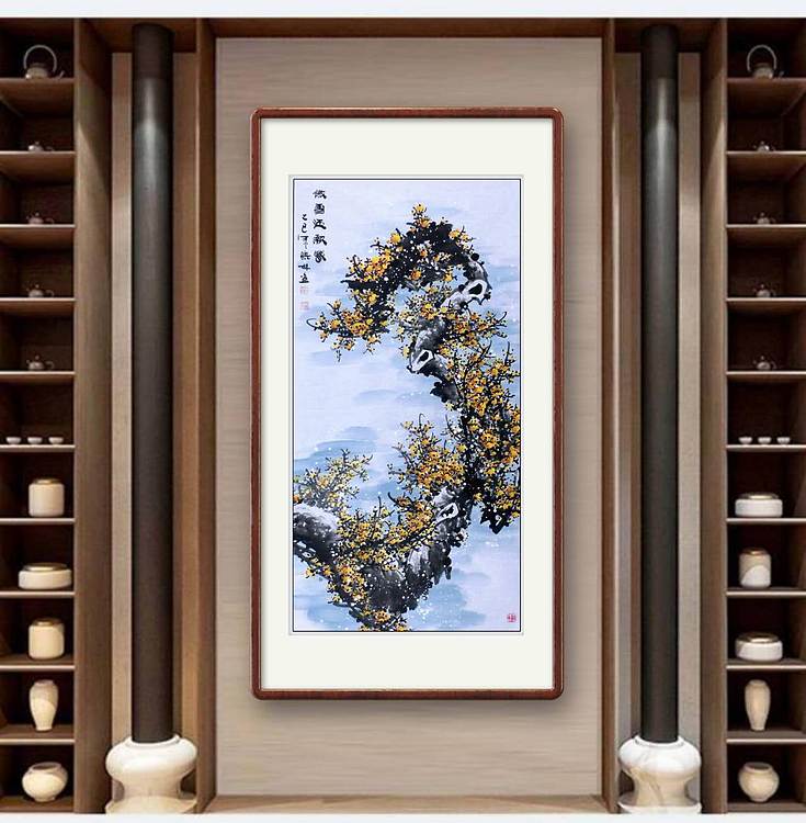 高晓林 （5347）国家一级美术师，江苏省美协会员，四尺中堂玄关画