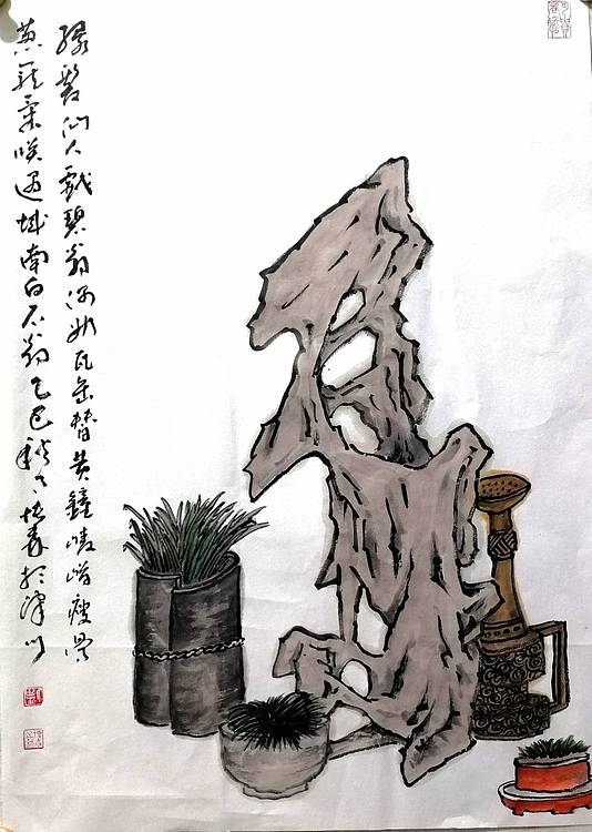 柴博森 《清供图》