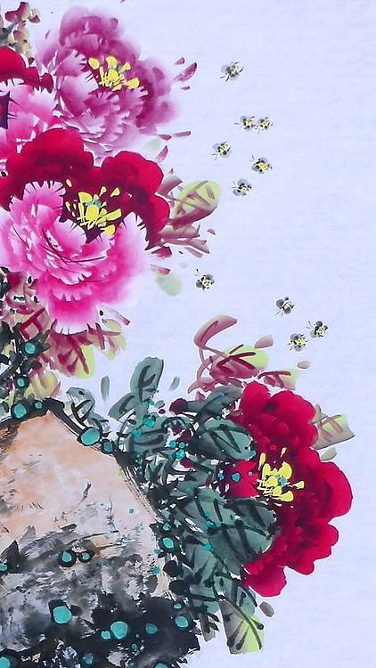 高晓林 （5352）国家一级美术师，江苏省美协会员，四尺中堂玄关牡丹