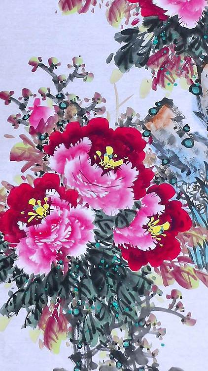 高晓林 （5351）国家一级美术师，江苏省美协会员，四尺中堂玄关牡丹