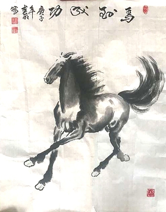 中国书画家协会会员 李春明 马 四尺斗方 马到成功