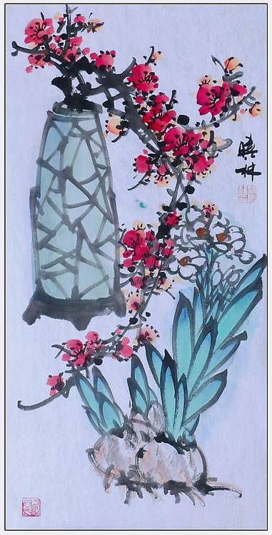 高晓林 （5359）国家一级美术师，江苏省美协会员，鸟语花香组图