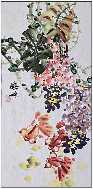 高晓林 （5361）国家一级美术师，江苏省美协会员《花开四季》组图​