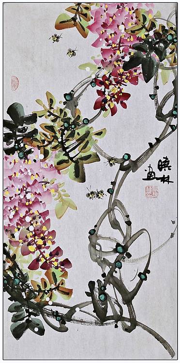 高晓林 (5360)国家一级美术师,江苏省美协会员《花开四季》组图