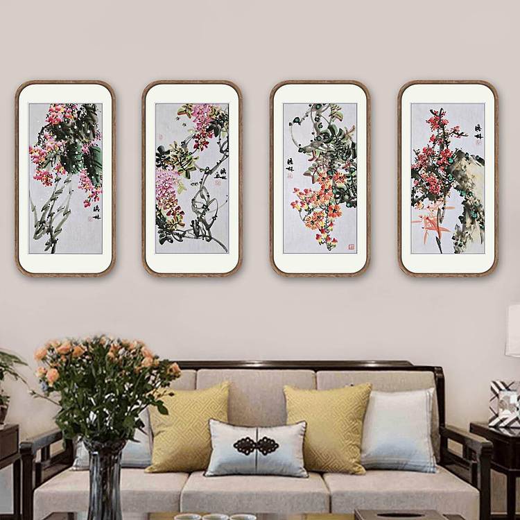 高晓林 (5360)国家一级美术师,江苏省美协会员《花开四季》组图