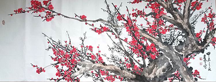 山东省美协会员 闫友会 小六尺梅花
