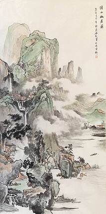 王兴凯 四尺山水画--溪山幽居