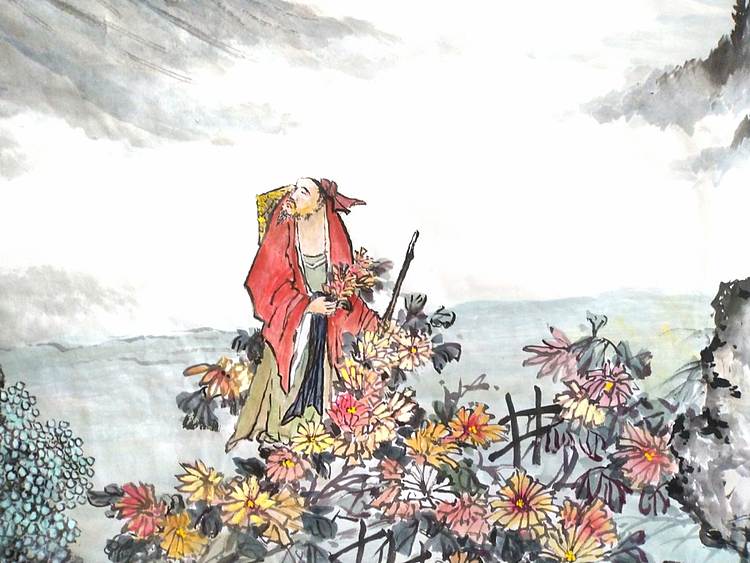 职业书画家 于恩沛 采菊东篱下,悠然见南山,陶渊明诗意图