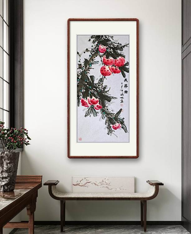 高晓林 （5379）国家一级美术师，江苏省美协会员《长寿图》