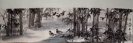 范彩君 德州市美协会员，竹雀图