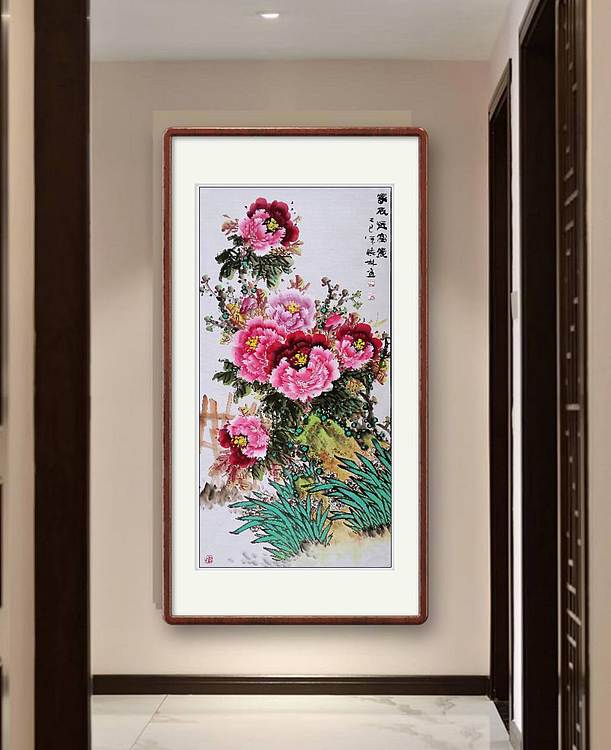 高晓林 （5387）国家一级美术师，江苏省美协会员，四尺中堂玄关画