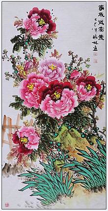 高晓林 （5387）国家一级美术师，江苏省美协会员，四尺中堂玄关画