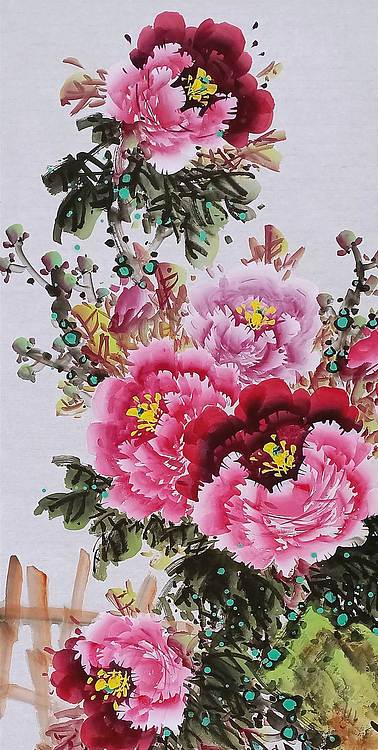 高晓林 （5387）国家一级美术师，江苏省美协会员，四尺中堂玄关画