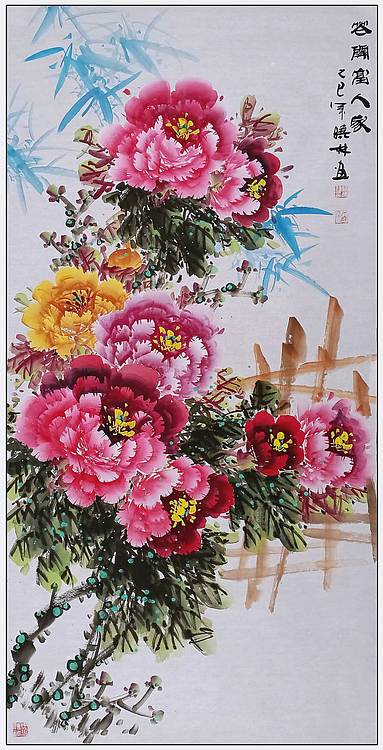 高晓林 （5389）国家一级美术师，江苏省美协会员，四尺中堂玄关画