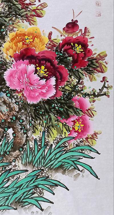 高晓林 （5390）国家一级美术师，江苏省美协会员，四尺中堂玄关画