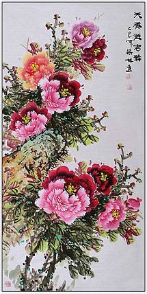 高晓林 （5388）国家一级美术师，江苏省美协会员，四尺中堂玄关画