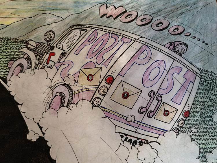 周铤 《往落日都市里赶去的邮递车》