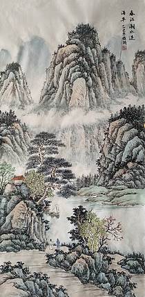 周植筠 春江潮水连海平