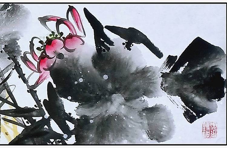 高晓林 (5412)国家一级美术师,江苏省美协会员,大幅长卷荷韵图