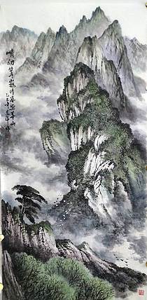 职业书画家 于恩沛 峭仞耸巍晴岚染华山