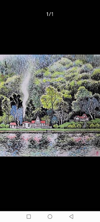 孙天华 国画夏满炊烟