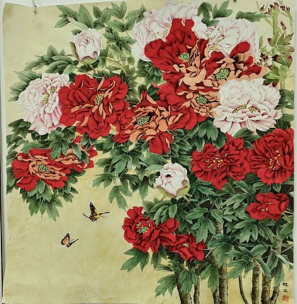 雪中寒蕊 六尺斗方牡丹