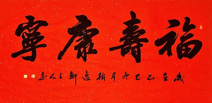 中书工委 赵兰全 洒金万年红大字吉语《福寿康宁》