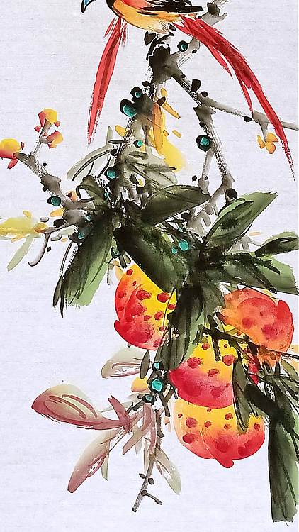 高晓林 （5434）国家一级美术师，江苏省美协会员《长寿图》