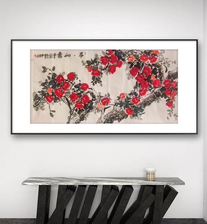 职业书画家 孟红 《事事如意》