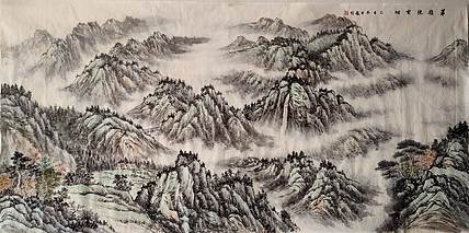 周植筠 翠岭绕云烟