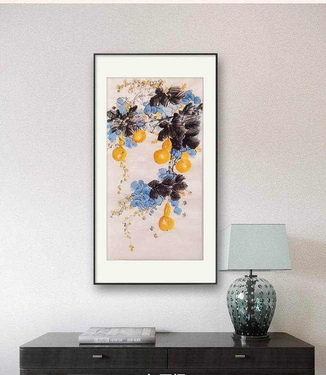 职业书画家 孟红 《五福临门》