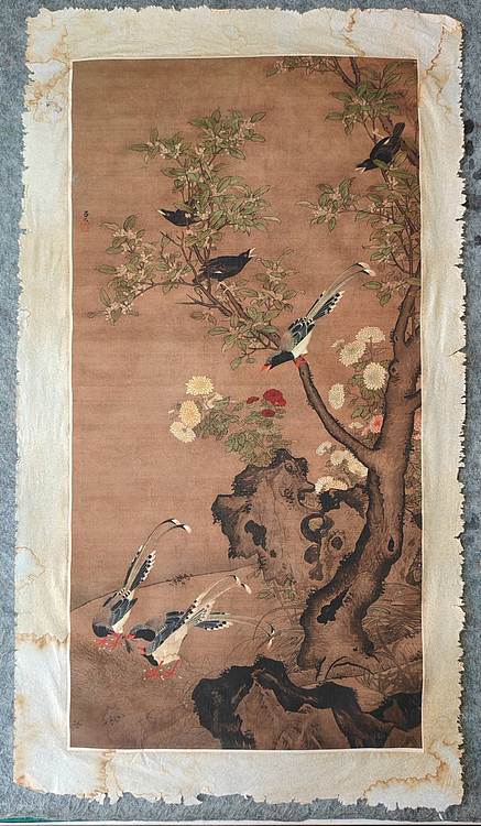 云海松涛 明代吕纪桂菊山禽图