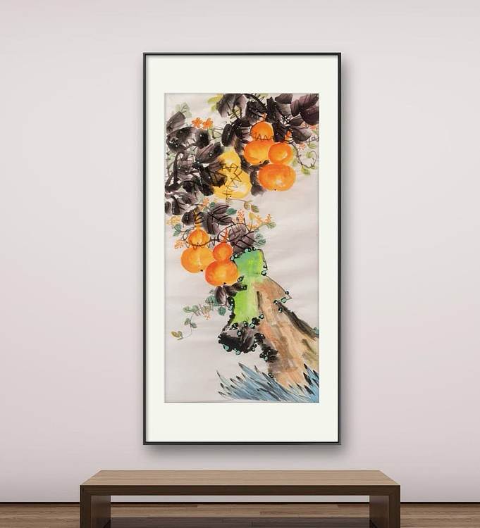 职业书画家 孟红 《五福临门》