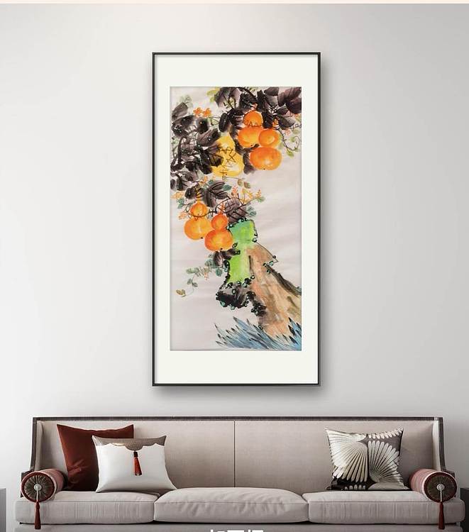 职业书画家 孟红 《五福临门》