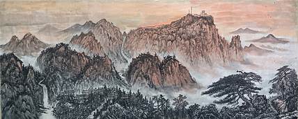 云海松涛 大幅山水 泰山旭日