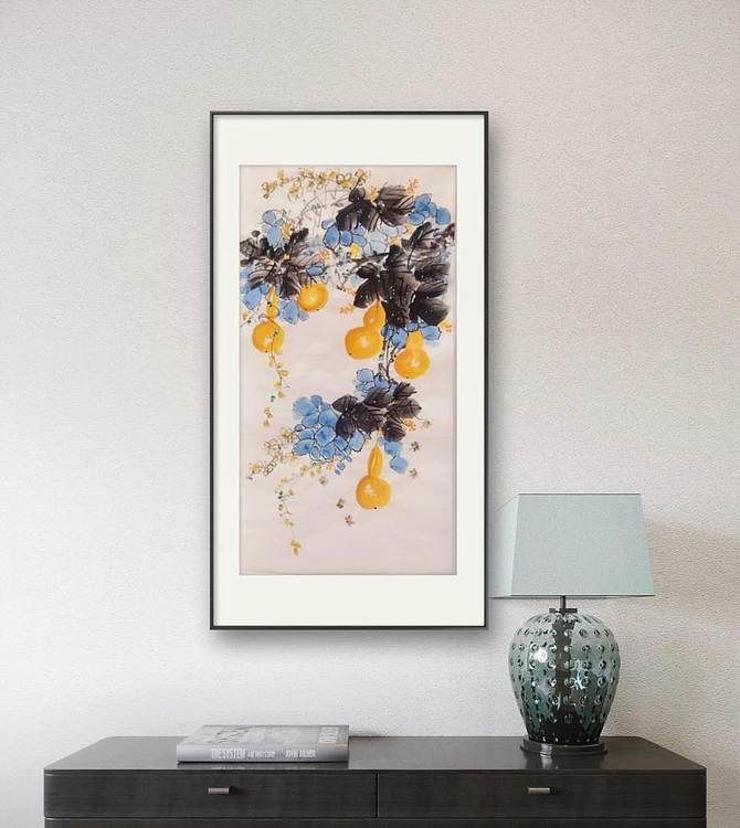 职业书画家 孟红 《五福临门》