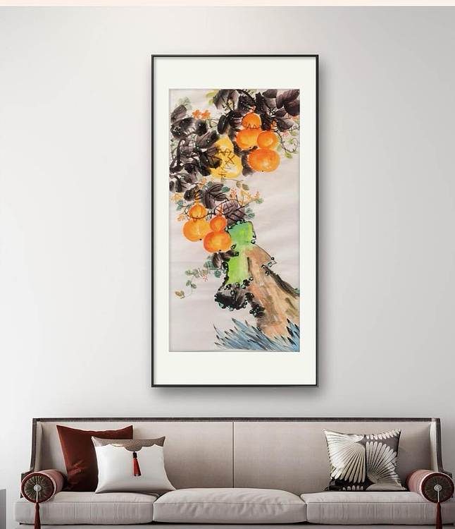 职业书画家 孟红 《五福临门》