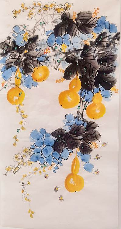 职业书画家 孟红 《五福临门》