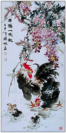 高晓林 （5437）国家一级美术师，江苏省美协会员《幸福一家亲》