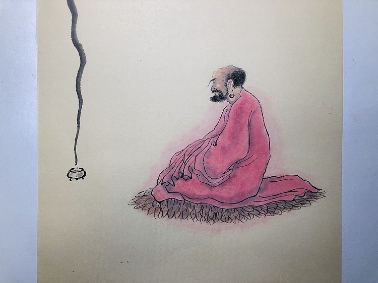 中书工委 赵兰全 软卡禅画《达摩悟道图》