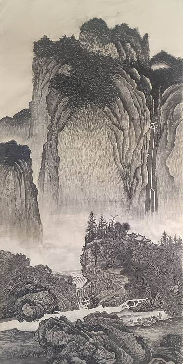云海松涛 历史名画 范宽《溪山行旅图》