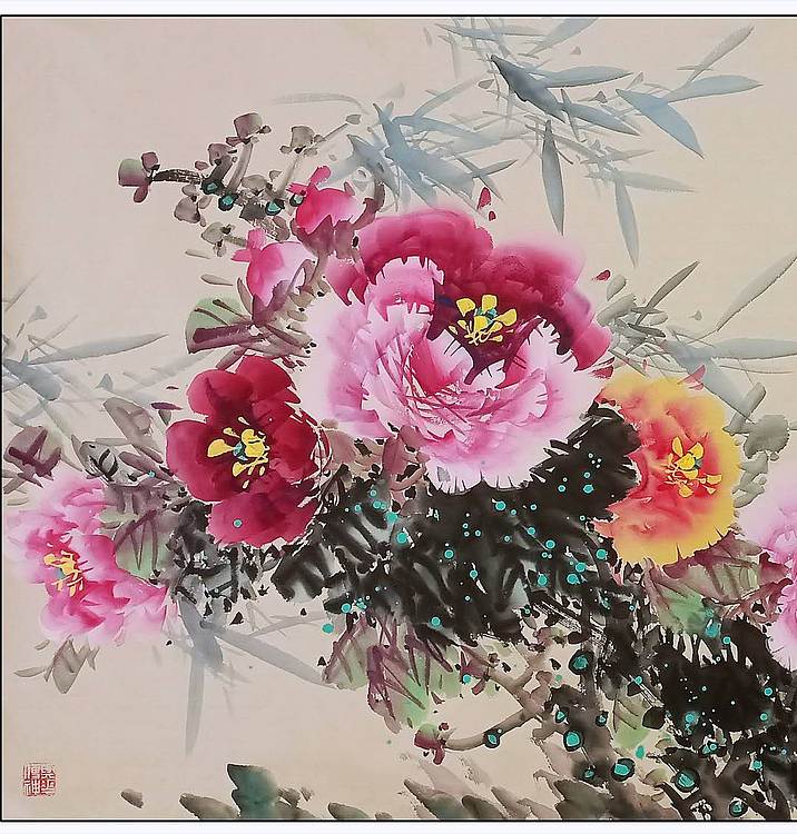 高晓林 （5475）国家一级美术师，江苏省美协会员，四尺仿古厅堂牡丹