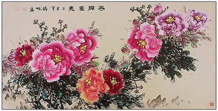 高晓林 （5474）国家一级美术师，江苏省美协会员，四尺仿古厅堂牡丹