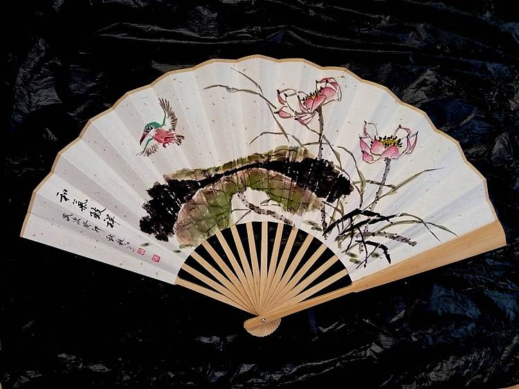 当代著名书画家 醉墨 朱毅江扇面花鸟画