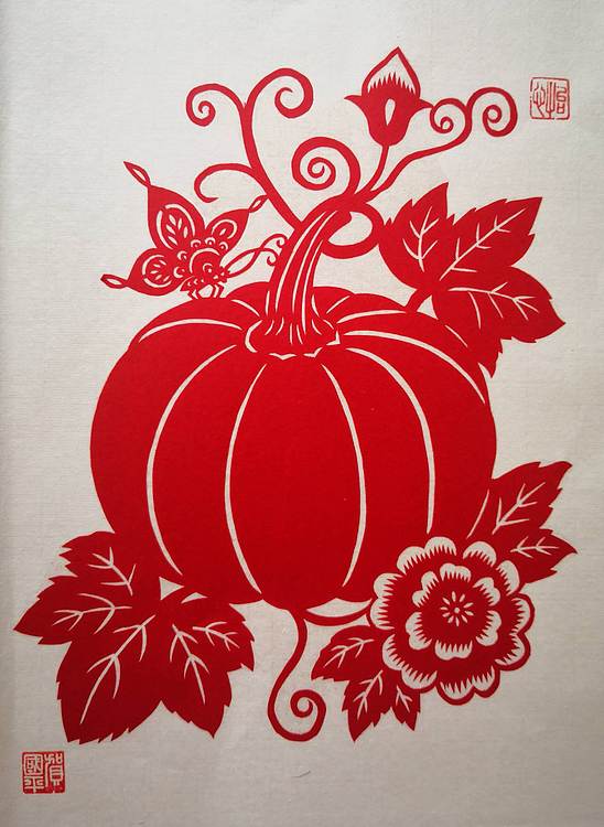 贺国平 纯手工剪纸（丰收）