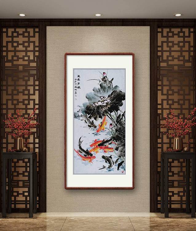 高晓林 （5522）国家一级美术师，江苏省美协会员四尺中堂玄关画